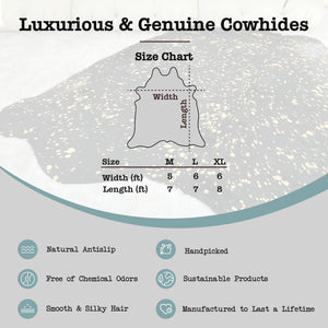 Genuine Cowhide Rug – Metallic Gold Devore on Champagne 6'x7'