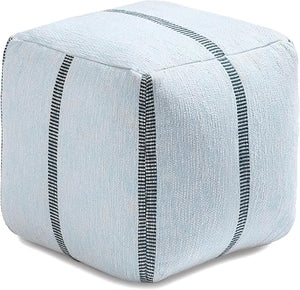 Square Pouf Ottoman Footrest – Cotton Polyester Floor Seating
