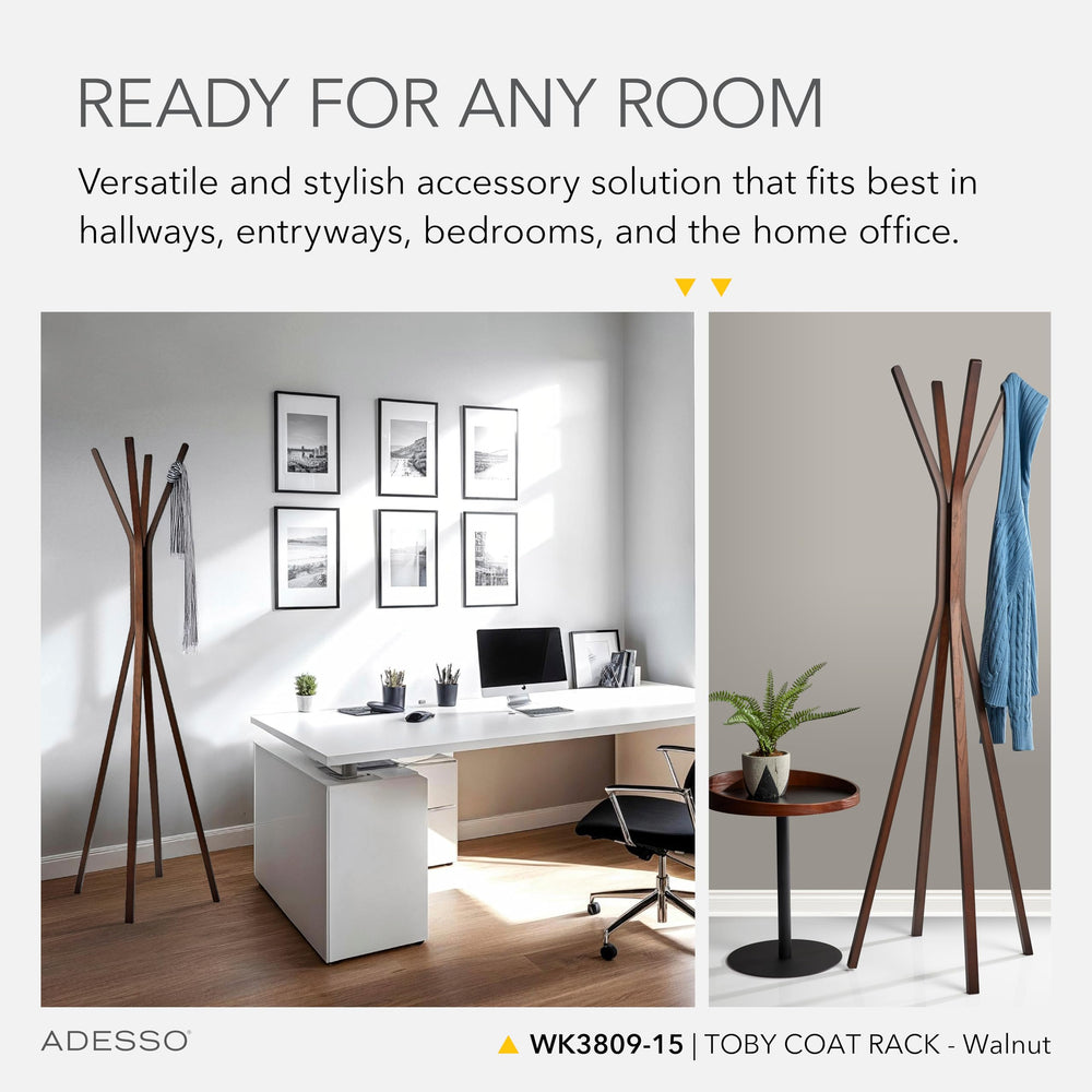 Freestanding Coat Rack with Oak Veneer Finish