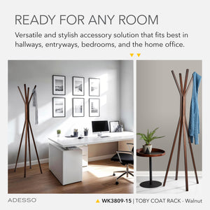 Freestanding Coat Rack with Oak Veneer Finish