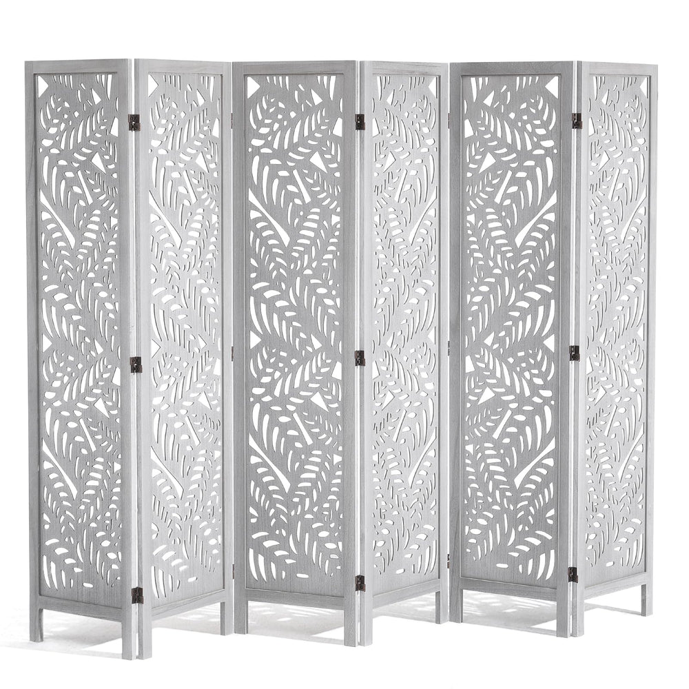 6-Panel Wood Folding Room Divider – 66.9" Tall Privacy Screen