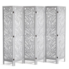 6-Panel Wood Folding Room Divider – 66.9" Tall Privacy Screen