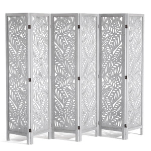 6-Panel Wood Folding Room Divider – 66.9" Tall Privacy Screen