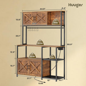 Kitchen Baker's Rack with Power Outlet & Cabinets