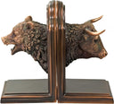 Bronze Bear & Bull Head Bookends – Set of 2