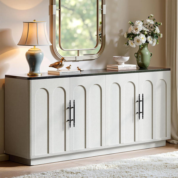 67" Arched Sideboard Buffet Cabinet with 4 Doors