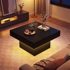 Square LED Coffee Table with Remote