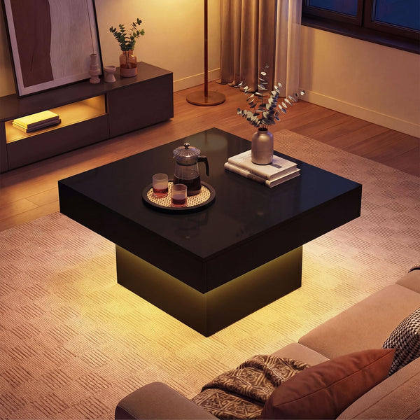 Square LED Coffee Table with Remote