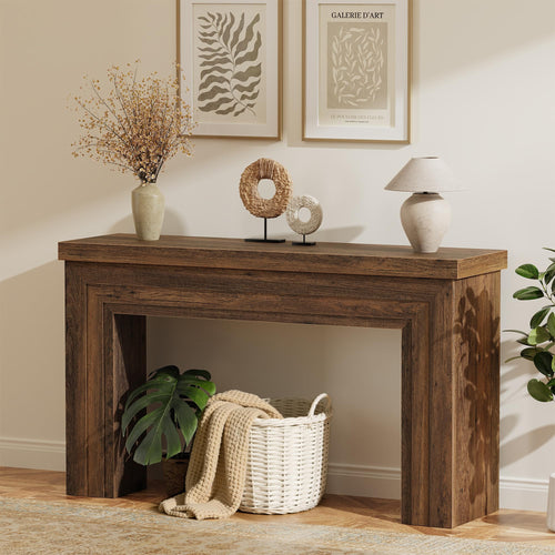 54 Inch Entryway Console Table with Storage Shelf