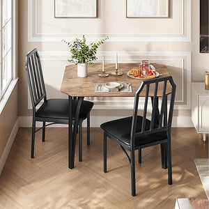 2-Person Dining Table Set with Upholstered Chairs