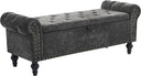 51" Linen Storage Ottoman Bench with Hidden Compartment