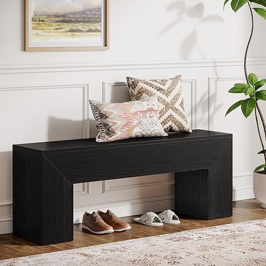 47" Farmhouse Wooden Entryway Bench