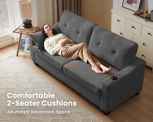 Corduroy Pull-Out Sleeper Sofa Bed