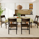 Modern Dining Chairs Set of 6 with Ergonomic Backrest, MDF Seat & Metal Legs