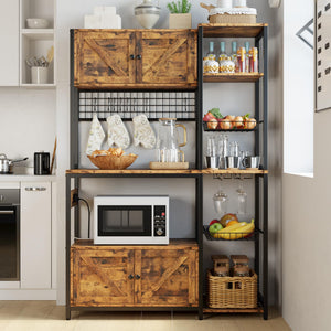 Baker's Rack with Storage Cabinets & Power Outlet