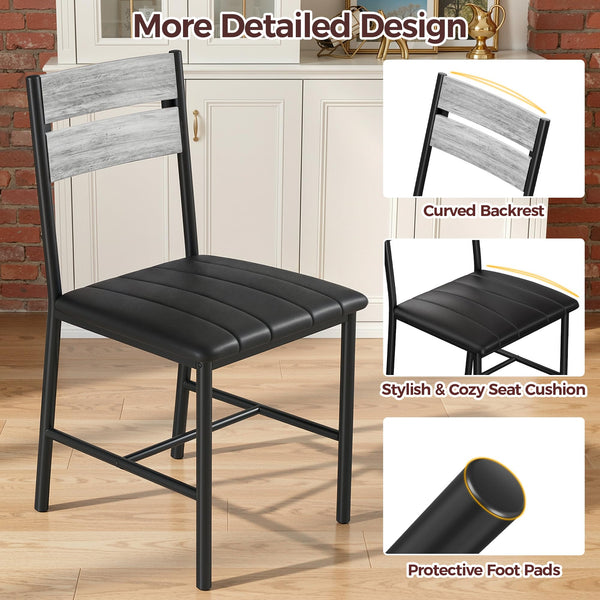 7-Piece Dining Table Set with 6 Upholstered Chairs