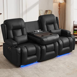 3-Seater Power Reclining Sofa with Console, Massage & Heat
