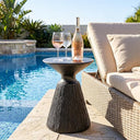 Mushroom Side Table Outdoor MgO Accent Table Round Patio End Table