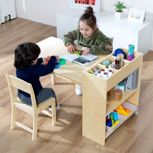 Kids Art Table and Chair Set with Storage