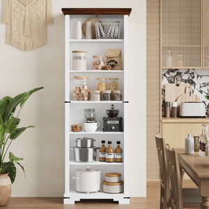 6-Tier Tall Bookshelf with Adjustable Shelves