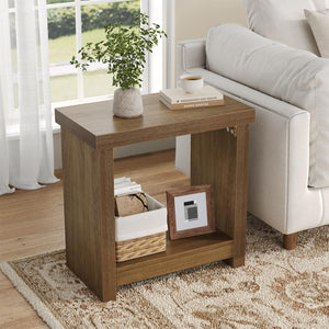 Narrow End Table with Storage Shelf