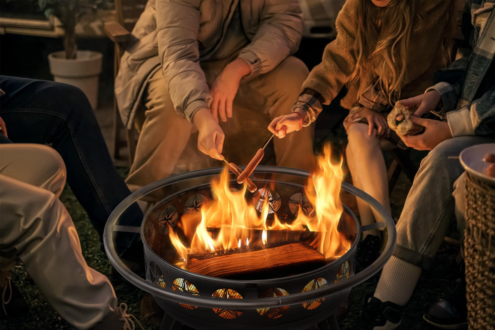 32-Inch Wood Burning Fire Pit with Swivel Cooking Grate
