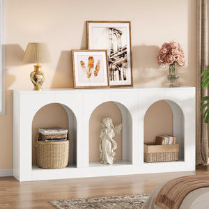 70.9" Console Table with 3 Arched Shelves