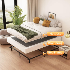 Box Spring with Fabric Cover – 8" High Profile Metal Mattress Foundation