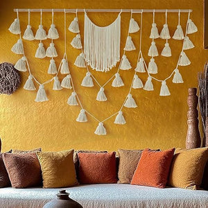 Large Boho Macrame Wall Hanging – Sunset Dip Dye Cotton Tapestry