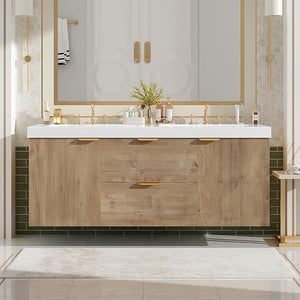 60" Floating Double Sink Bathroom Vanity