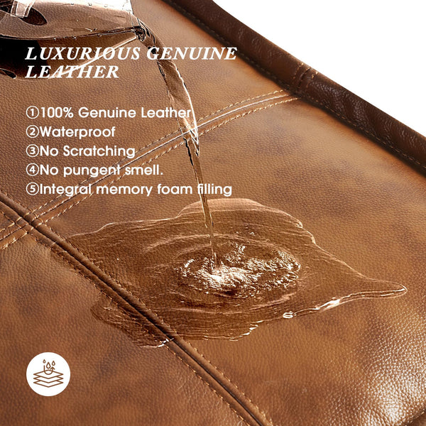 Genuine Leather Ottoman Pouf – Square & Round Foot Rest