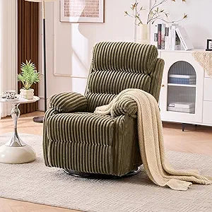 Velvet 360° Swivel Rocker Recliner Chair with Footrest