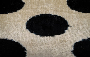 Handmade Velvet Throw Pillow with Down Feather Insert 16x24 Polka Dot