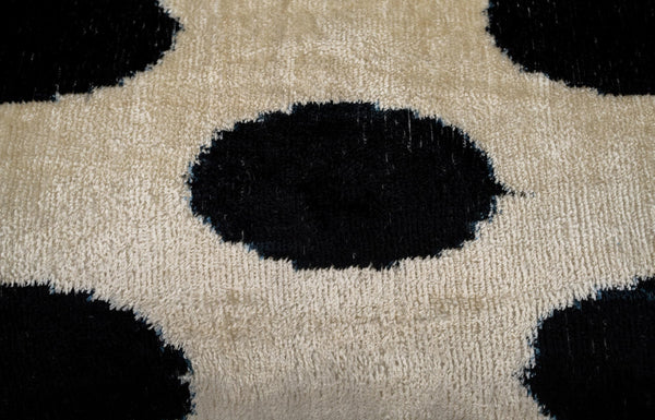 Handmade Velvet Throw Pillow with Down Feather Insert 16x24 Polka Dot