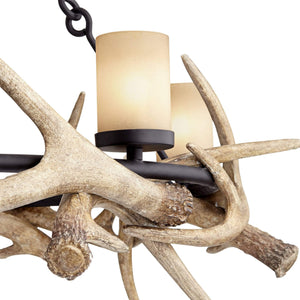 Rustic Antler Chandelier – 6-Light Round Ceiling Fixture