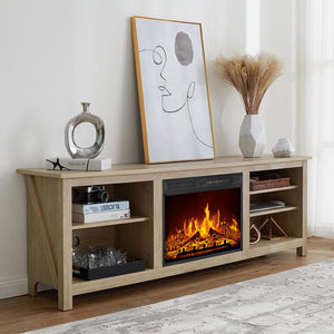 70" Fireplace TV Stand with Electric Fireplace