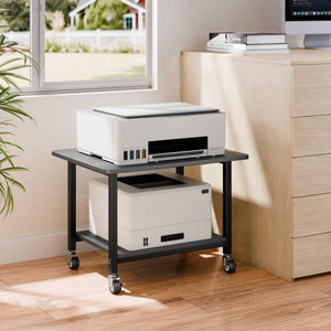 2-Tier Rolling Printer Stand with Lockable Wheels