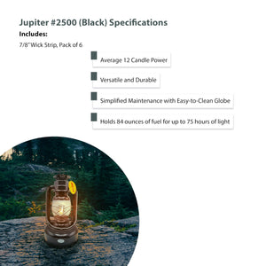 Hurricane Oil Lantern with Cotton Wick – 80 oz Fuel Capacity, 75-Hour Burn