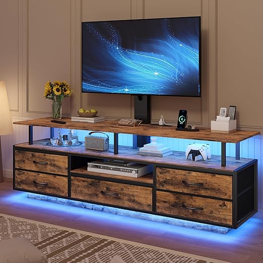 TV Stand with Mount & LED Lights