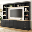 4-Piece Entertainment Center Wall Unit with TV Stand & Bookshelves
