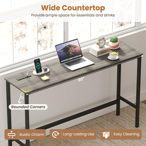 4-Piece Counter Height Bar Table Set with Power Outlet