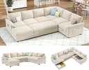 U-Shaped Sectional Sleeper Sofa with Pull-Out Bed