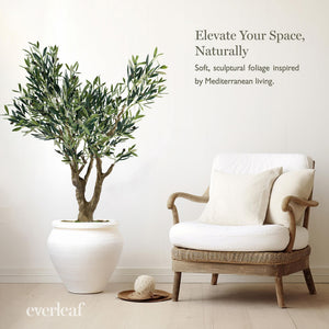 4.5 ft Artificial Olive Tree with Pot – Real Touch Indoor Faux Tree