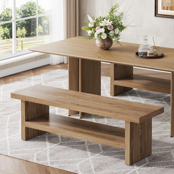 2-Tier Entryway Bench with Shoe Storage