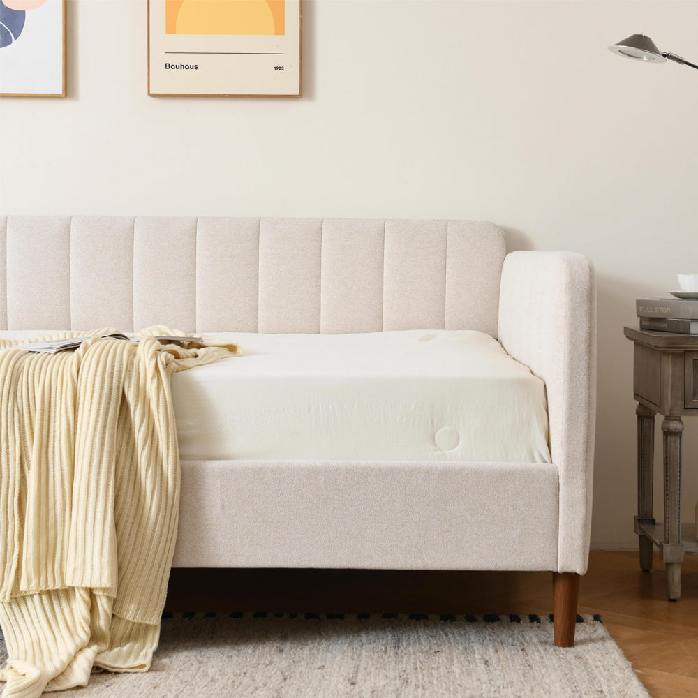Twin Size Upholstered Daybed with Adjustable Backrest