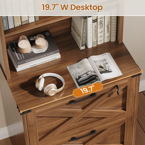 2-Drawer File Cabinet with Lock & Adjustable Shelf