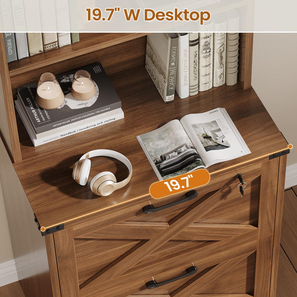 2-Drawer File Cabinet with Lock & Adjustable Shelf