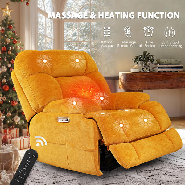 Zero Gravity Power Recliner Chair with Heat and Massage