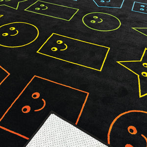 Kids Classroom Rug – Smiley Face Nylon Area Rug, 7'8" x 12'