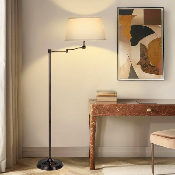 Bronze Swing Arm LED Floor Lamp